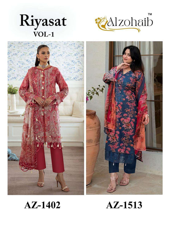 Alzohaib Riyasat Vol - 1 Cotton Printed Pakistani Dresses - Amrah Wholesale
