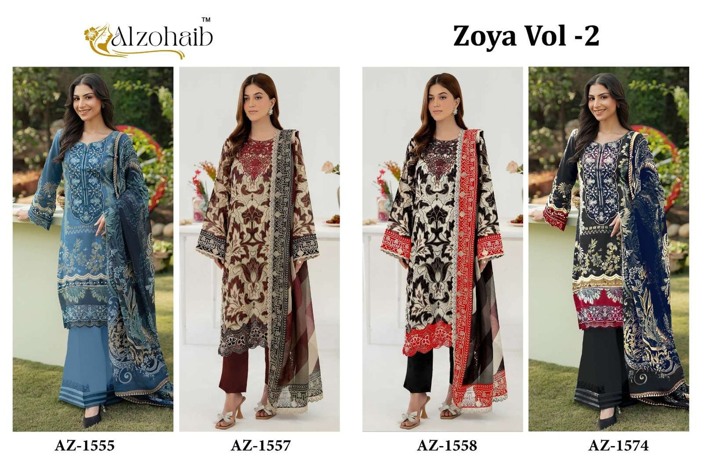 ALZOHAIB ZOYA Vol 2 Cotton Embroidered Pakistani Suit - Amrah Wholesale