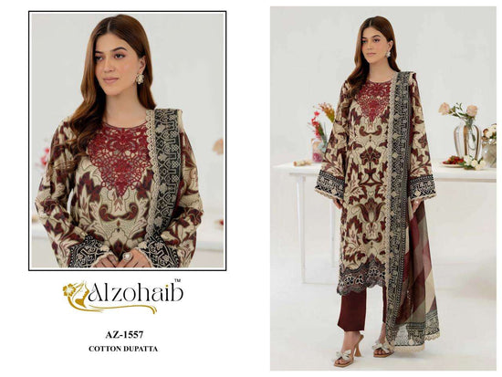 ALZOHAIB ZOYA Vol 2 Cotton Embroidered Pakistani Suit - Amrah Wholesale