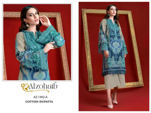 ALZOHIAB AZ - 1492 Cotton Printed Pakistani Suit Unstitched Pakistani Suit - Amrah Wholesale