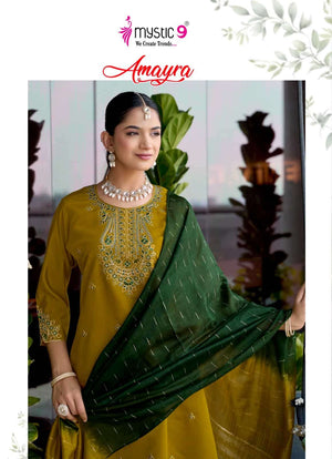 Mystic 9 Amayra Vol 1 Roman Silk Kurti Pant Dupatta Set - Amrah Wholesale