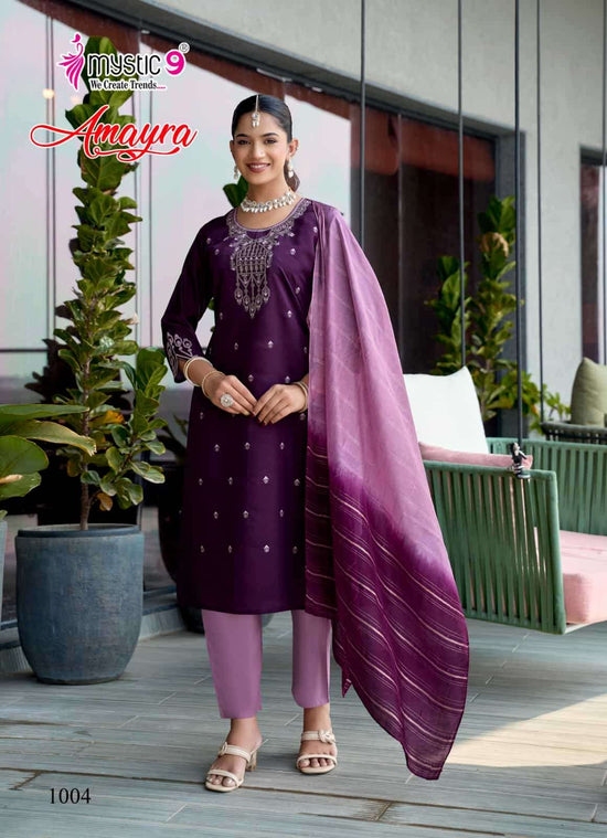 Mystic 9 Amayra Vol 1 Roman Silk Kurti Pant Dupatta Set - Amrah Wholesale
