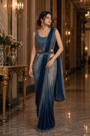Amoha A501 Colors Fendi Two Tone Ready To Wear Designer Saree - Amrah Wholesale