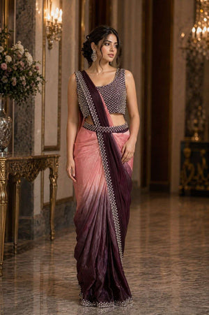 Amoha A501 Colors Fendi Two Tone Ready To Wear Designer Saree - Amrah Wholesale