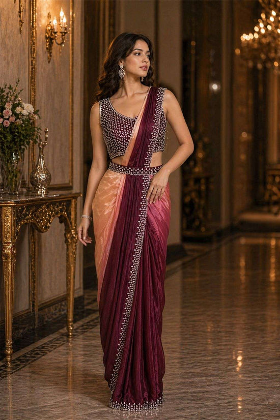Amoha A501 Colors Fendi Two Tone Ready To Wear Designer Saree - Amrah Wholesale