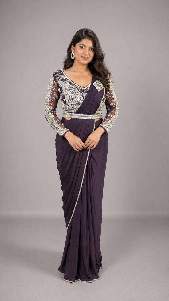 AMOHA TRENDZ 102309 Lycra Beads Work Saree - Amrah Wholesale