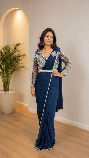 AMOHA TRENDZ 102309 Lycra Beads Work Saree
