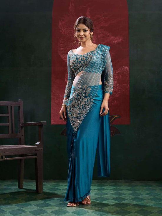 AMOHA TRENDZ 102438 Imported Lycra Stitched Saree