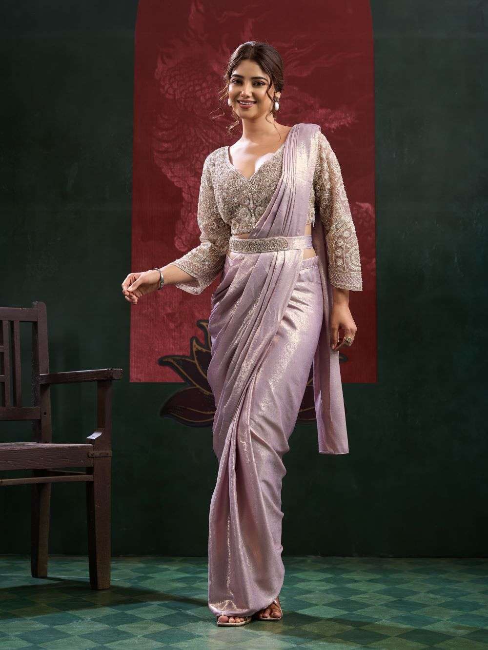 AMOHA TRENDZ 102449 Imported Readymade Party Wear Saree