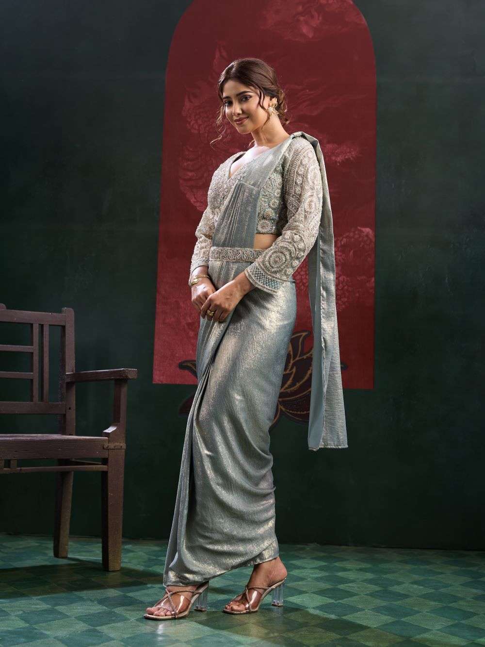 AMOHA TRENDZ 102449 Imported Readymade Party Wear Saree
