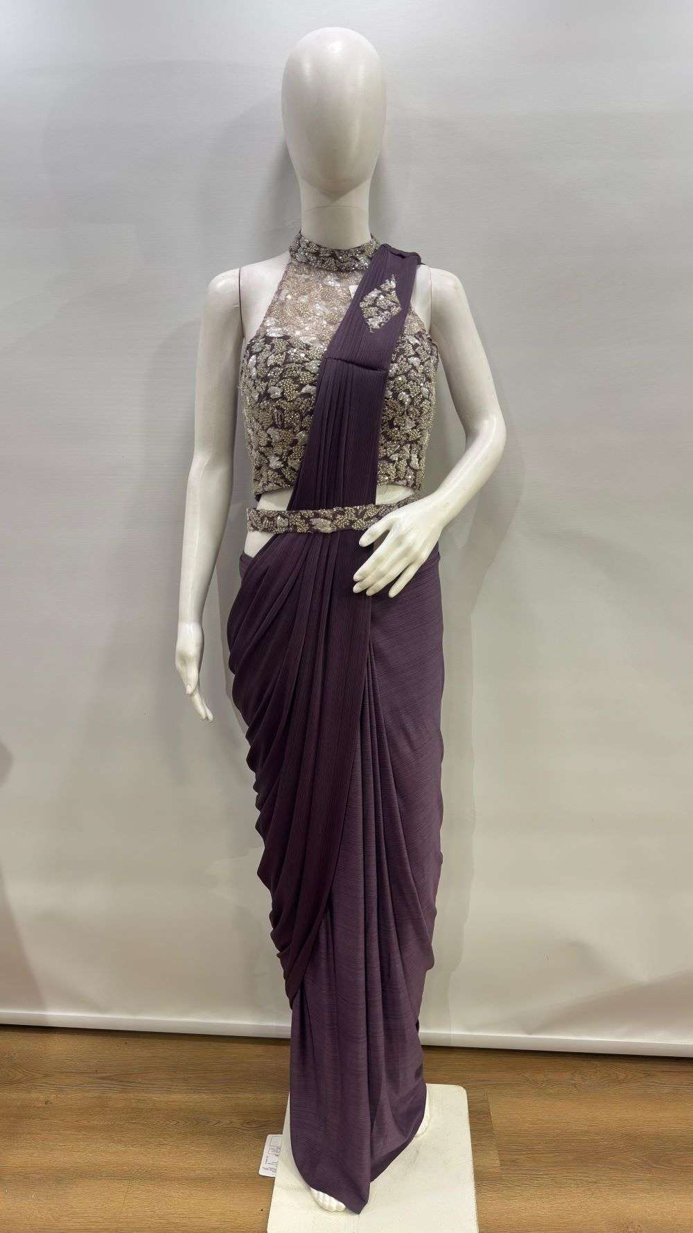 Amoha Trendz 102470 Lycra Readymade Party Wear Saree Set