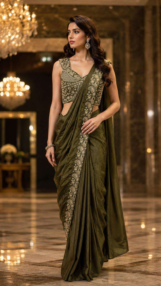 AMOHA TRENDZ A-536 Chinon Embroidery Saree - Amrah Wholesale