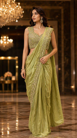 AMOHA TRENDZ A-536 Chinon Embroidery Saree - Amrah Wholesale