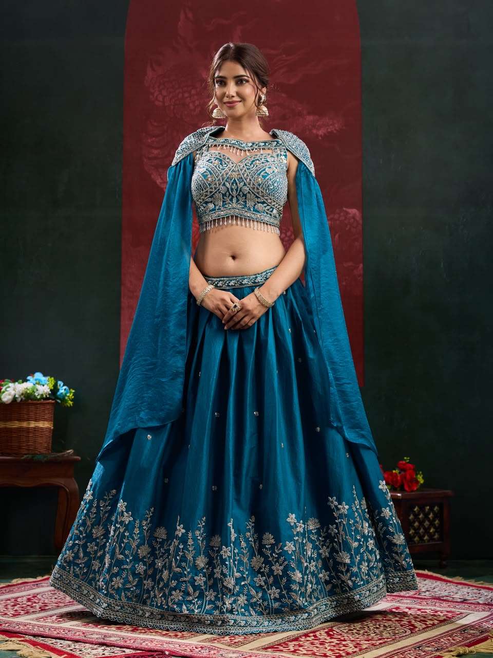 AMOHA TRENDZ A-539 Satin Ready To Wear Lehenga