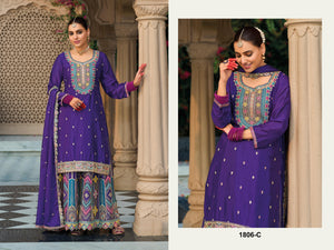 Amrah Wholesale 1806 Master Colors A To D Chinon Pakistani Suit