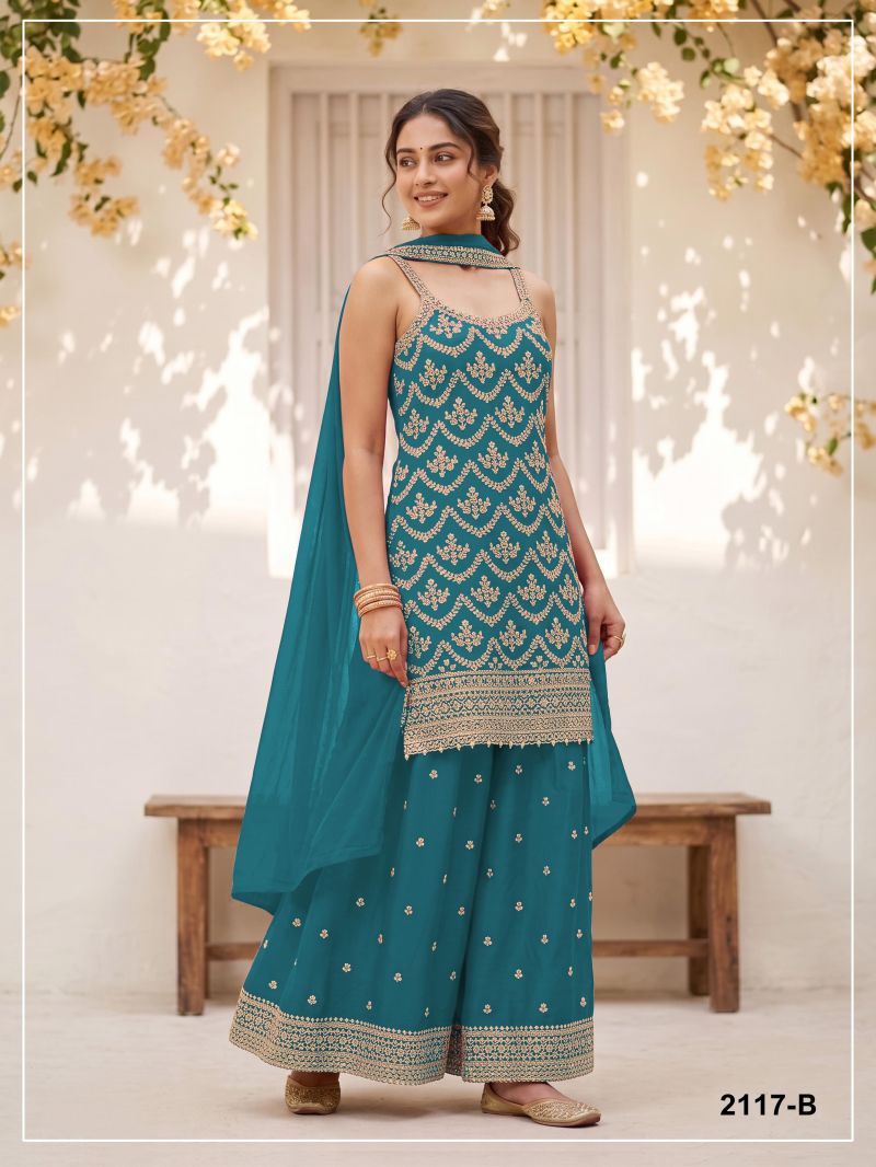 Amrah 2117 A To D Master Colors Chinon Embroidered Dress Material