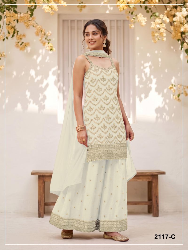 Amrah 2117 A To D Master Colors Chinon Embroidered Dress Material