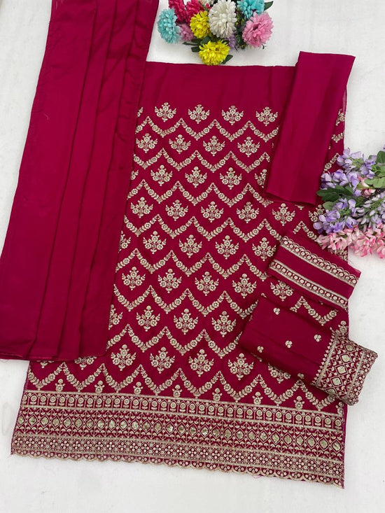 Amrah 2117 A To D Master Colors Chinon Embroidered Dress Material