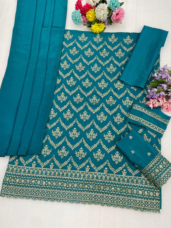 Amrah 2117 A To D Master Colors Chinon Embroidered Dress Material
