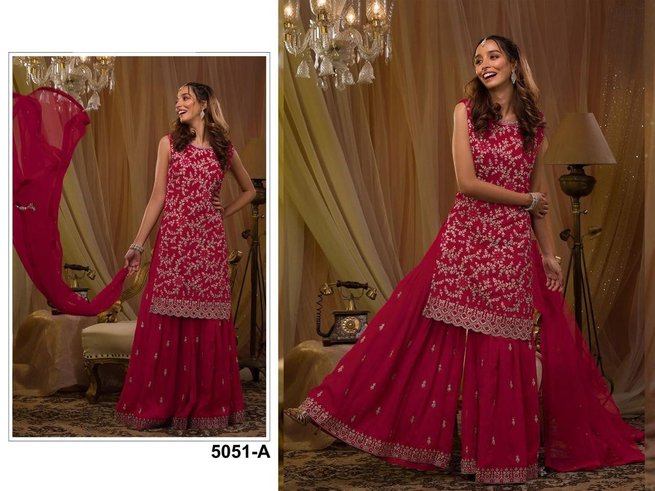 Amrah Wholesale 5051 Master Colors A To E Blooming Georgette Pakistani Suit