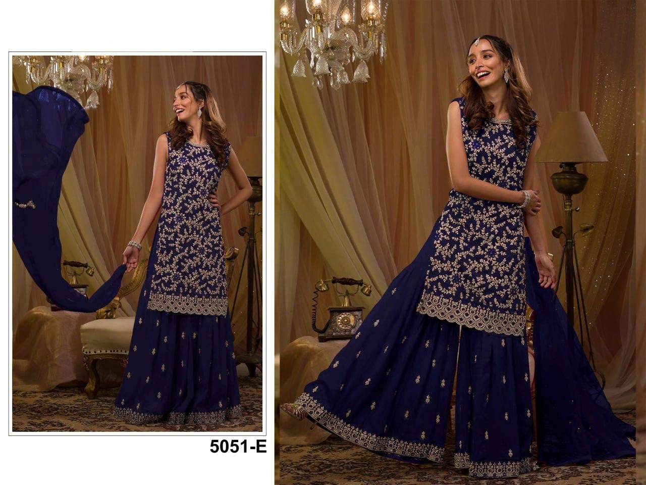 Amrah Wholesale 5051 Master Colors A To E Blooming Georgette Pakistani Suit