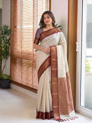 Amrah Aab Checks Vol 1 Soft Silk Zari Saree