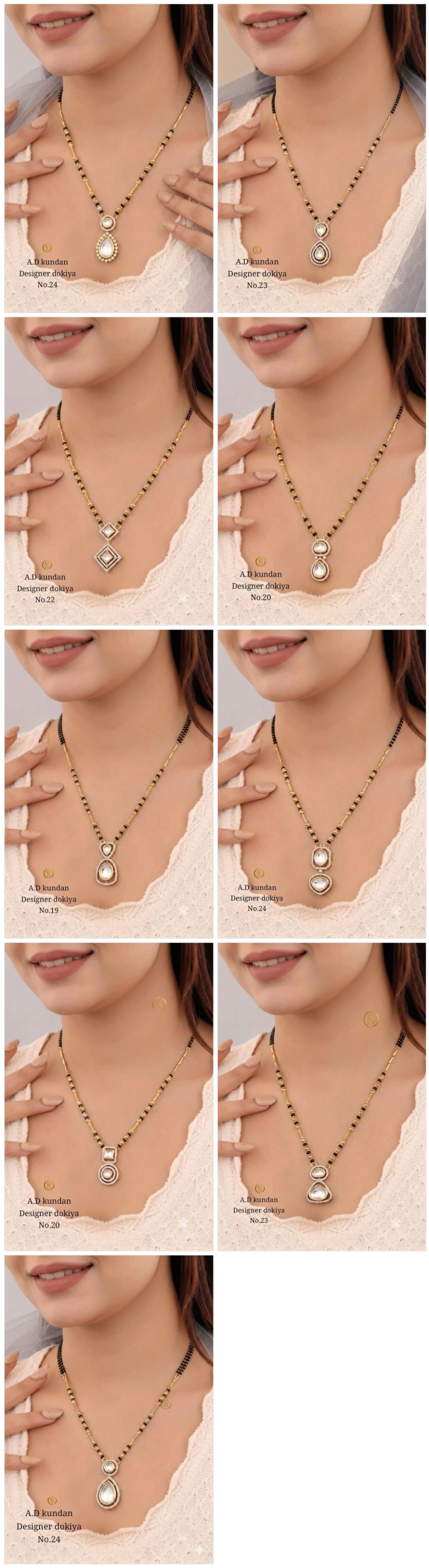 Amrah Wholesale Ad Kundan Designer Dokiya Mangalsutra 22 Gold Plated Imitation Jewellery
