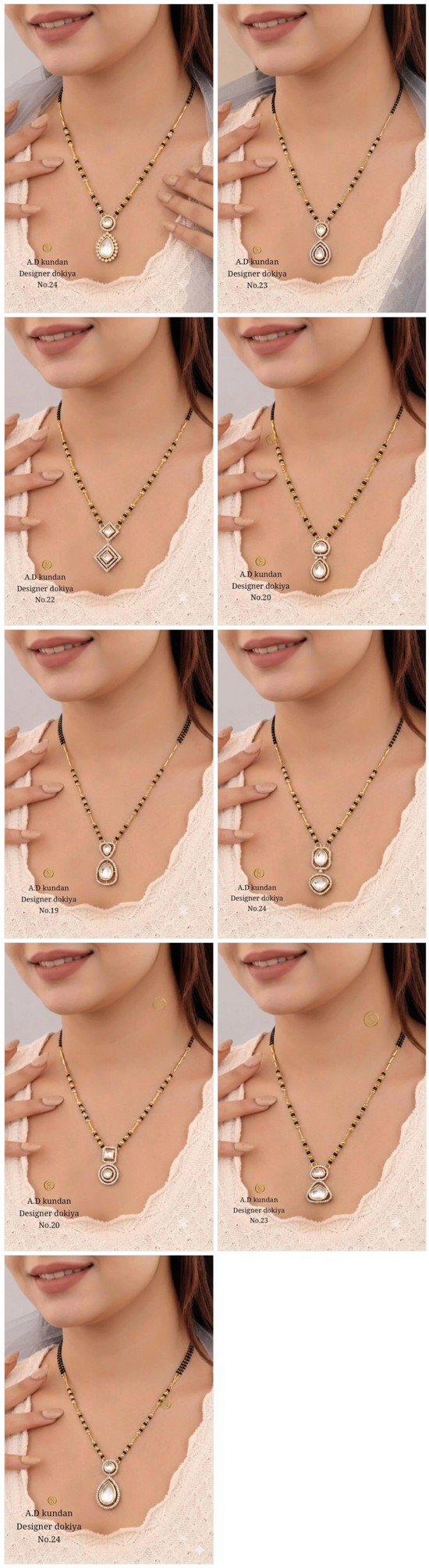 Amrah Wholesale Ad Kundan Designer Dokiya Mangalsutra 22 Gold Plated Imitation Jewellery