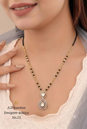 Amrah Wholesale Ad Kundan Designer Dokiya Mangalsutra 22 Gold Plated Imitation Jewellery