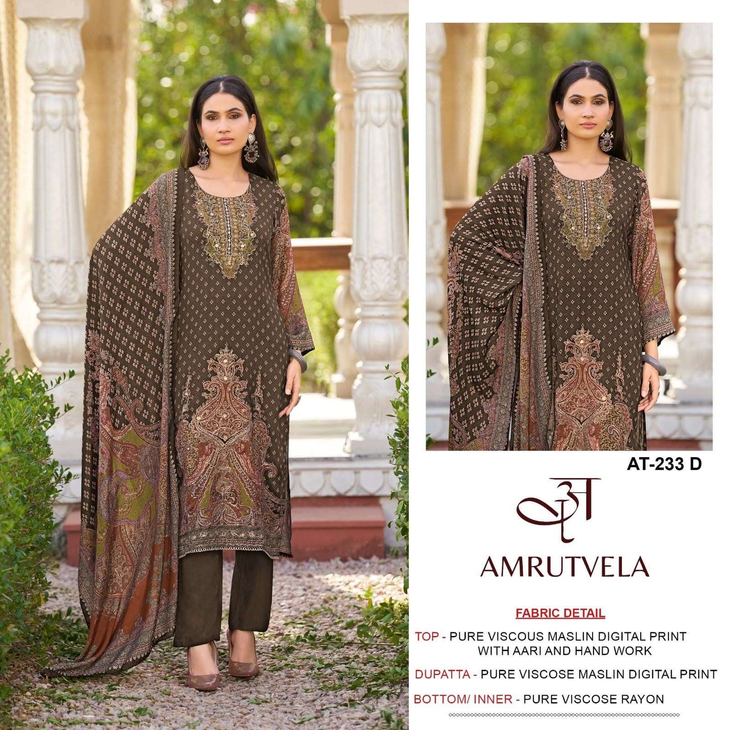 AMRUTVELA AT-233 Viscose Muslin Pakistani Suit