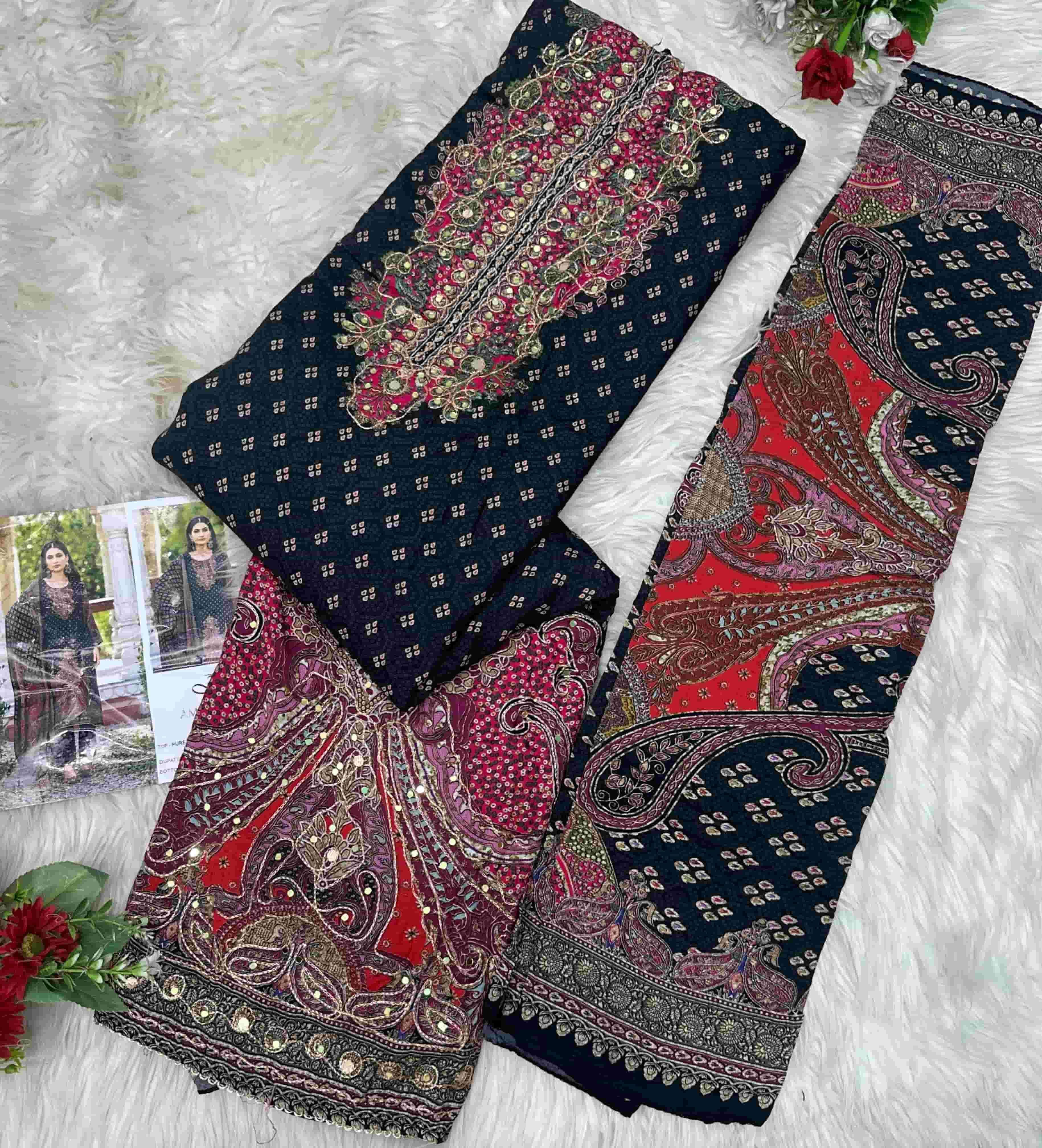 AMRUTVELA AT-233 Viscose Muslin Pakistani Suit
