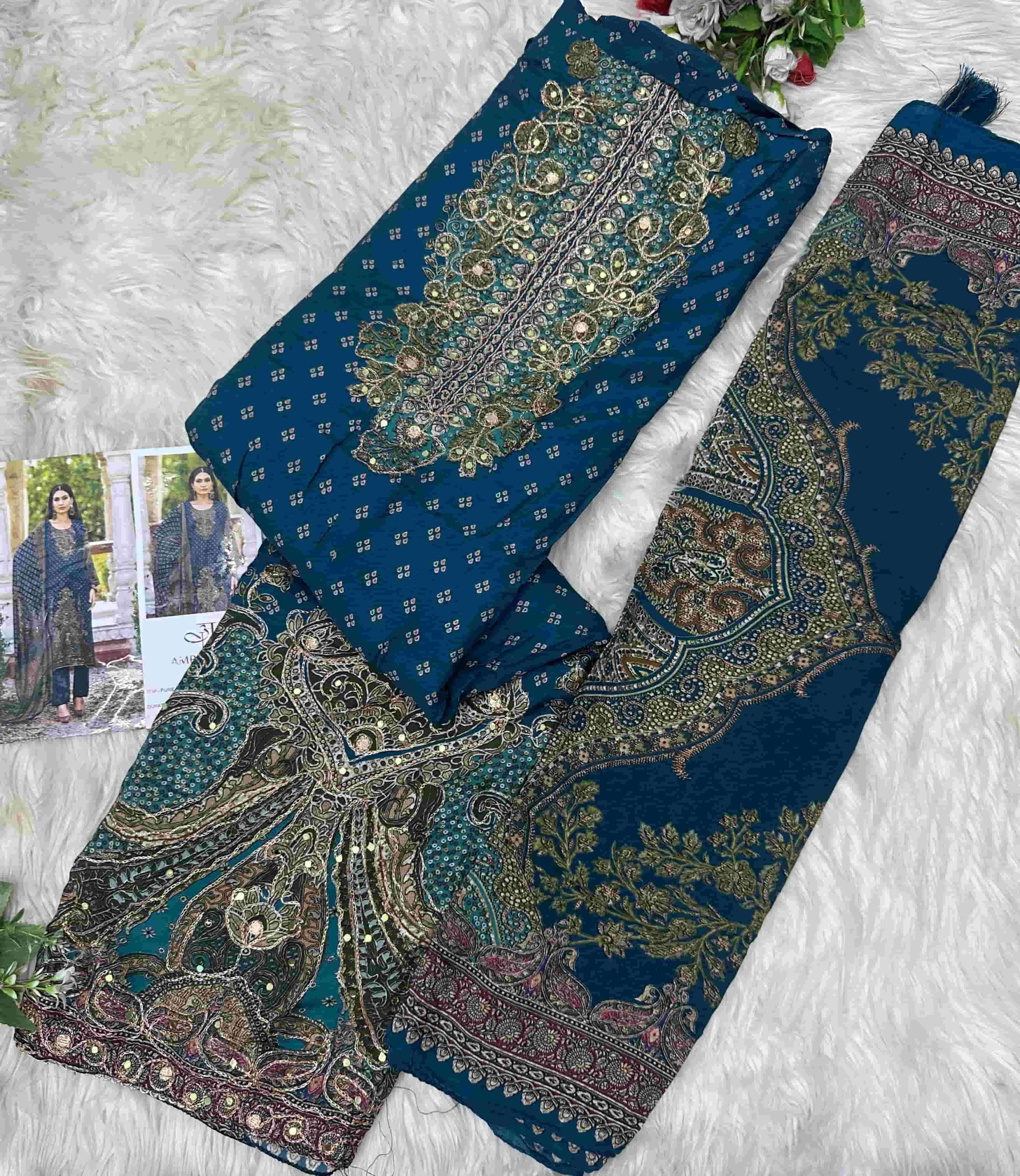 AMRUTVELA AT-233 Viscose Muslin Pakistani Suit