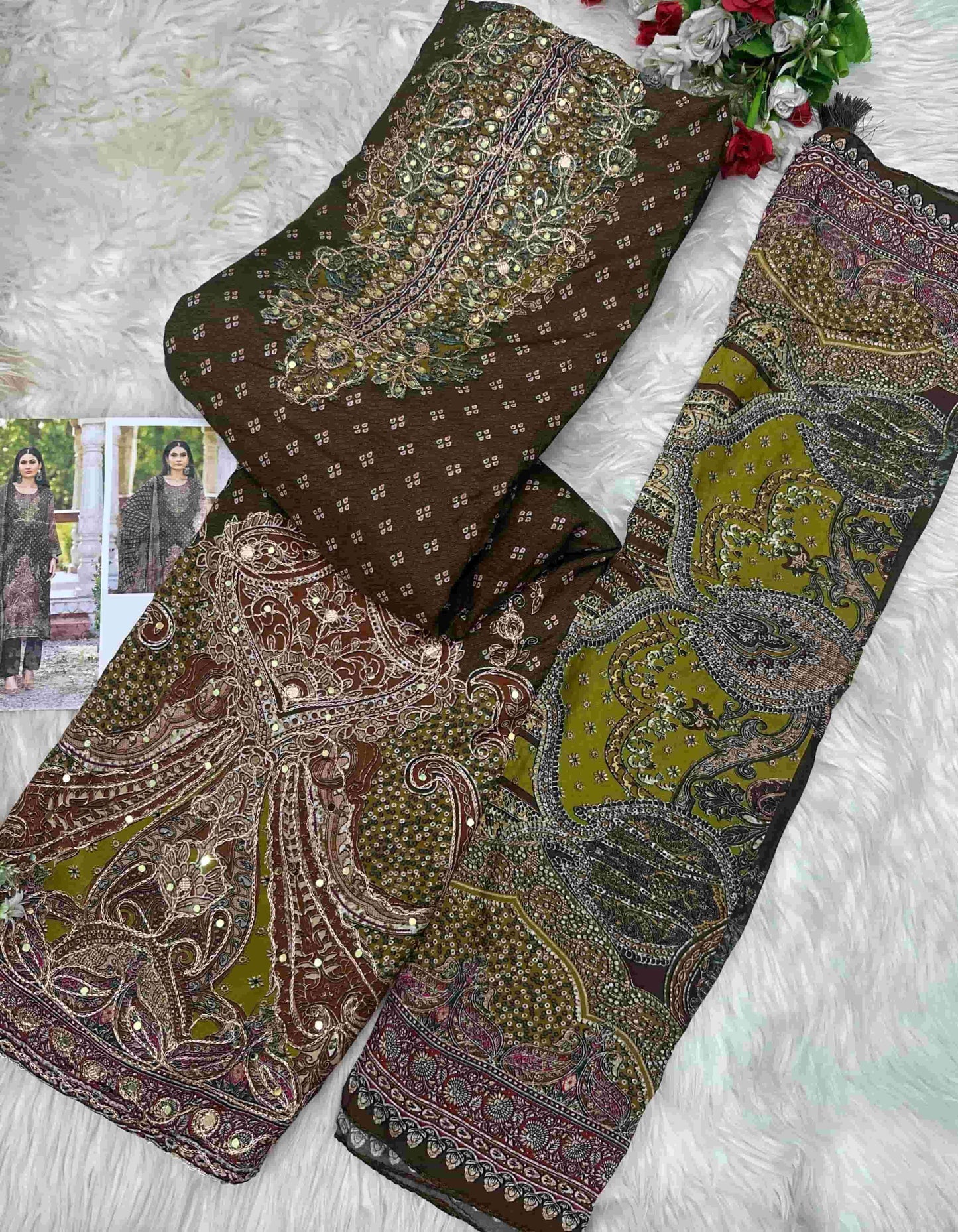 AMRUTVELA AT-233 Viscose Muslin Pakistani Suit