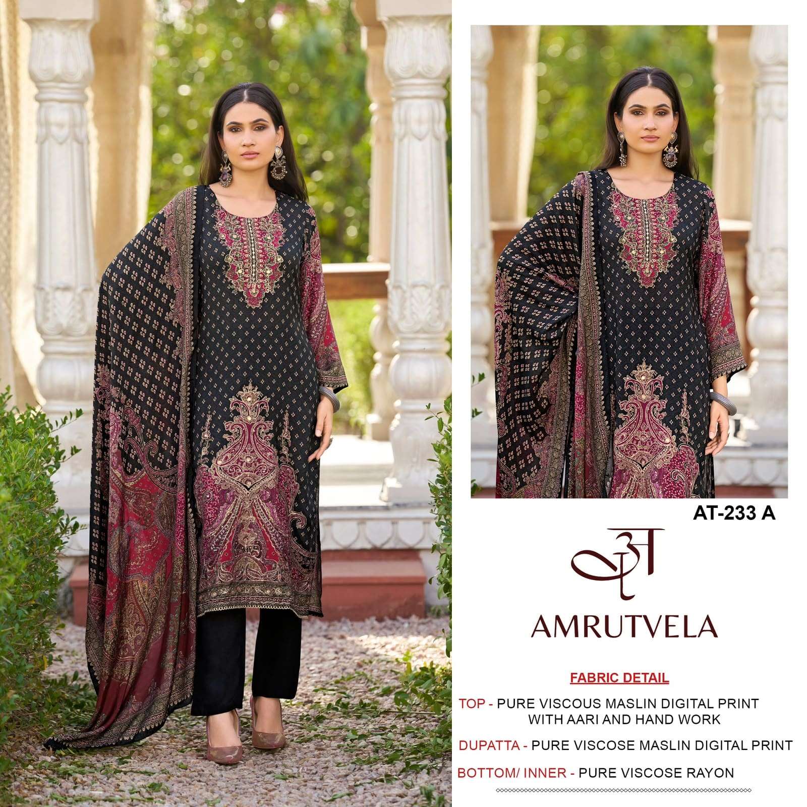 AMRUTVELA AT-233 Viscose Muslin Pakistani Suit