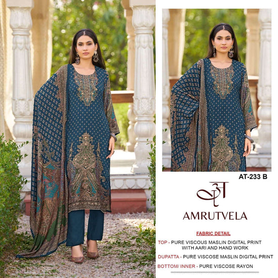 AMRUTVELA AT-233 Viscose Muslin Pakistani Suit