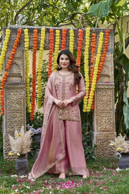 Amrah Wholesale Aradhna 01 Fandy Satin Embroidered Kurti Pant Dupatta Set
