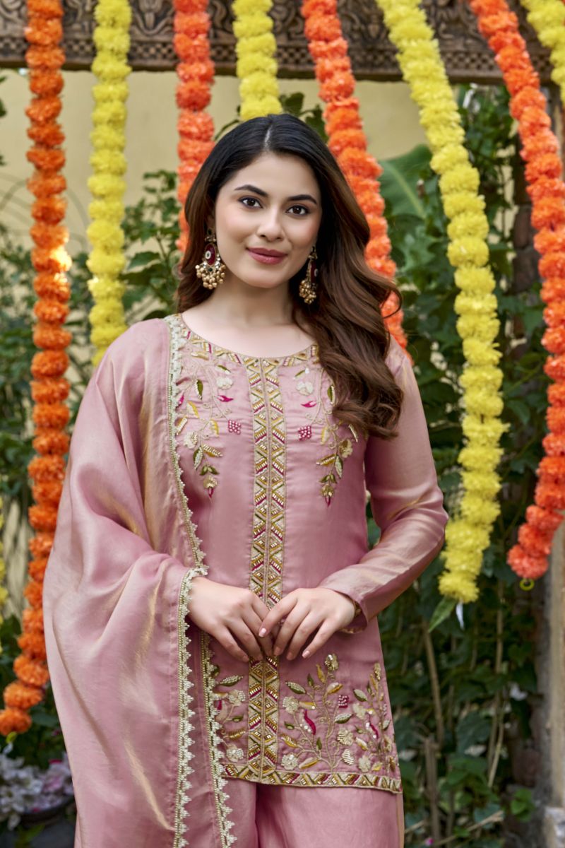 Amrah Wholesale Aradhna 01 Fandy Satin Embroidered Kurti Pant Dupatta Set