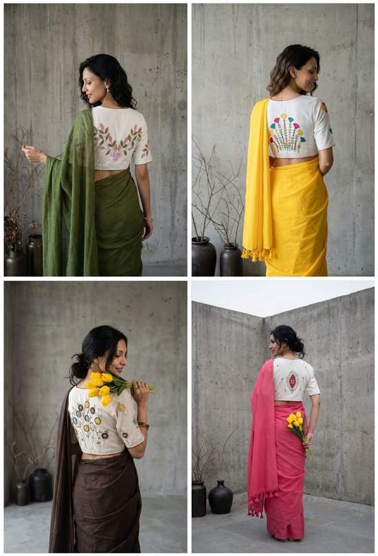 Amrah Wholesale Bk Vol 1 Khadi Cotton Embroidered Saree Collection