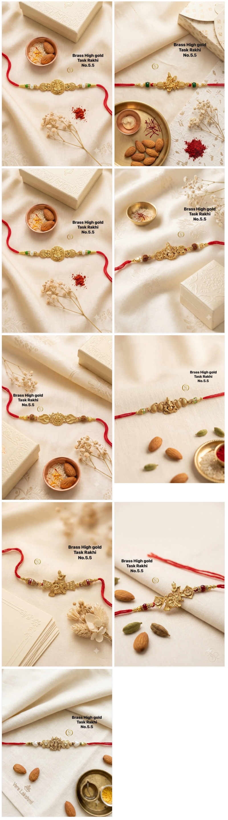 Amrah Wholesale Brass High Gold Task Rakhi 1 Collection