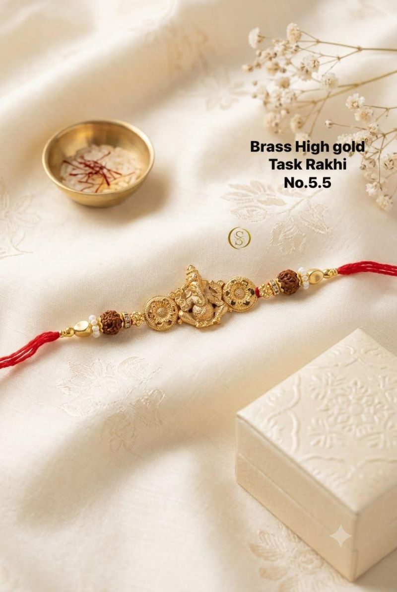 Amrah Wholesale Brass High Gold Task Rakhi 1 Collection