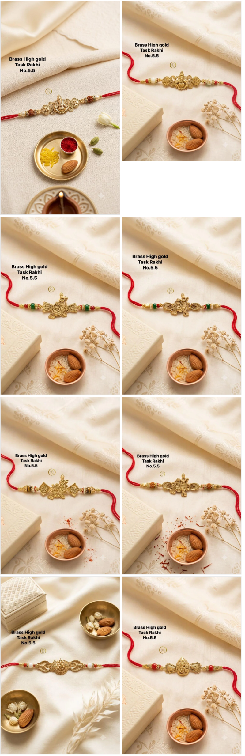 Amrah Wholesale Brass High Gold Task Rakhi 1 Collection