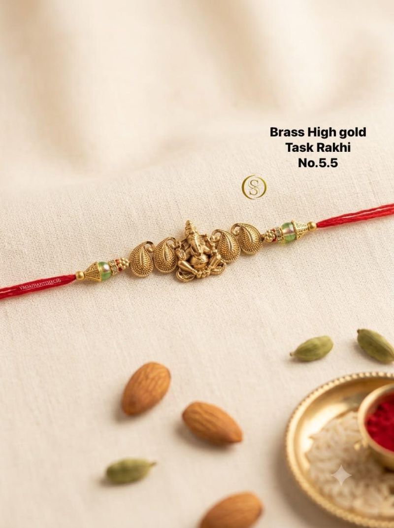 Amrah Wholesale Brass High Gold Task Rakhi 1 Collection