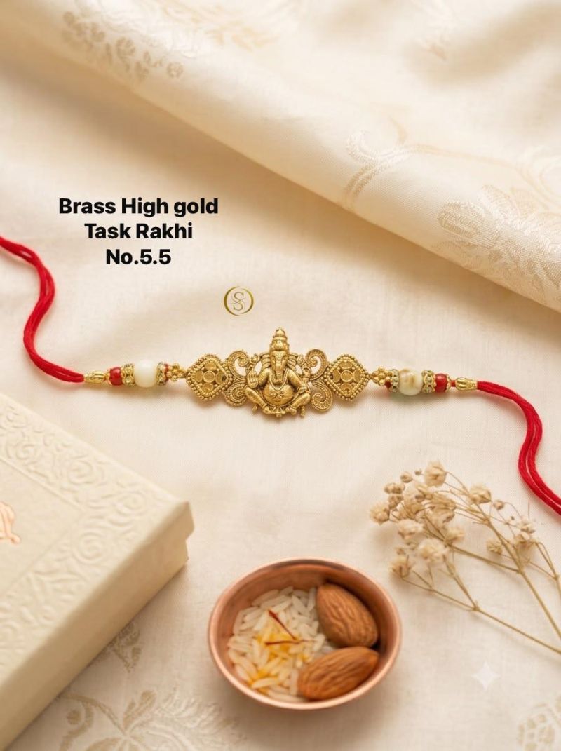 Amrah Wholesale Brass High Gold Task Rakhi 1 Collection