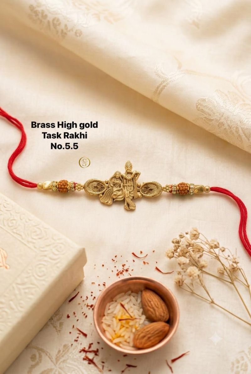 Amrah Wholesale Brass High Gold Task Rakhi 1 Collection
