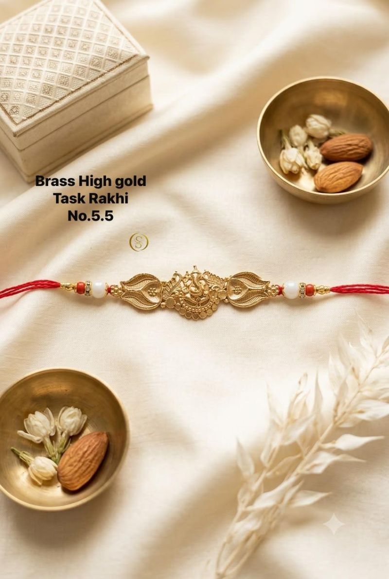 Amrah Wholesale Brass High Gold Task Rakhi 1 Collection