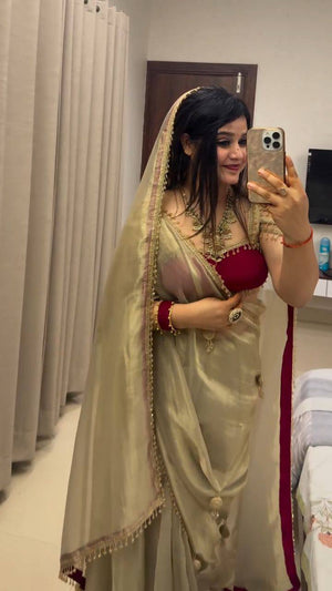 Amrah Wholesale Bt 451 Soft Silk Moti Handworked Saree