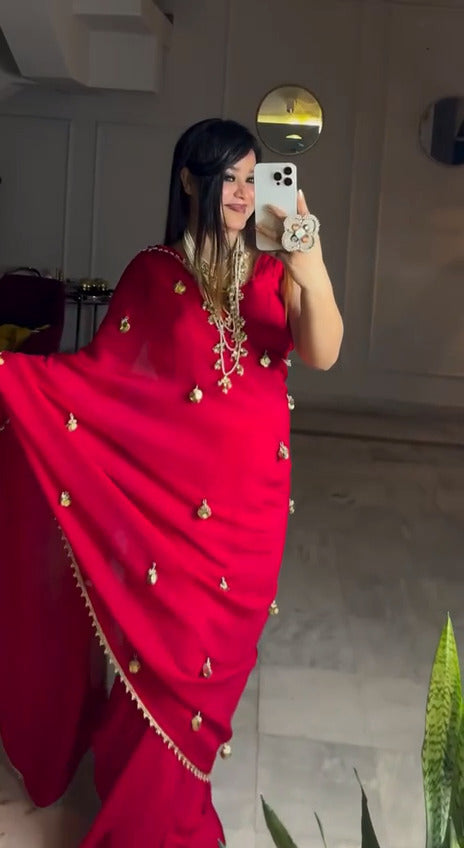 Amrah Wholesale Bt 451 Soft Silk Moti Handworked Saree