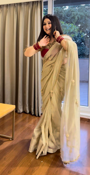 Amrah Wholesale Bt 451 Soft Silk Moti Handworked Saree