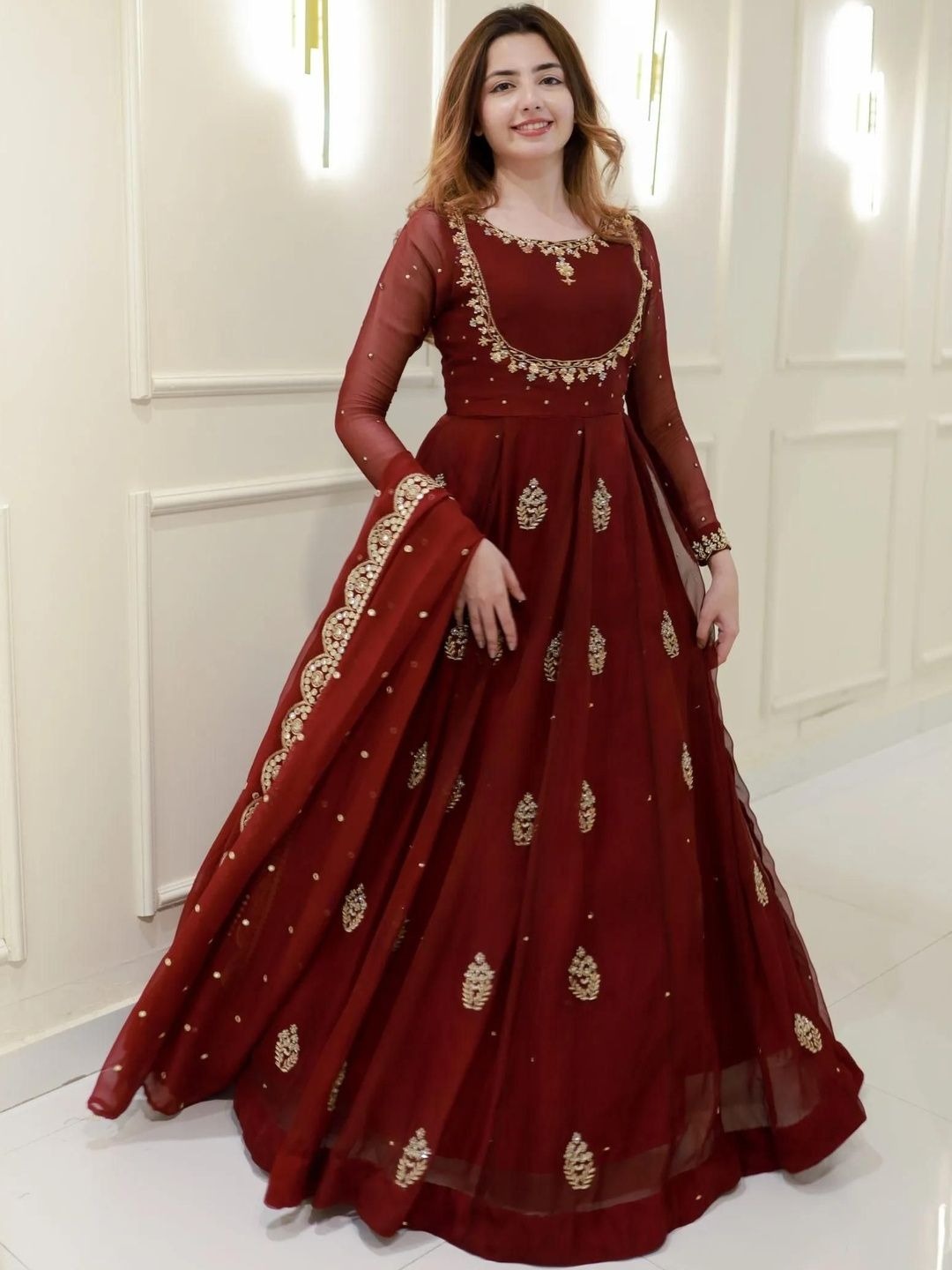 Amrah Chandan Vol 1 Georgette Gown Wholesale Catalogue