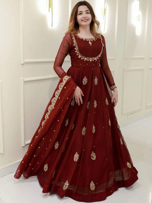 Amrah Chandan Vol 1 Georgette Gown Wholesale Catalogue